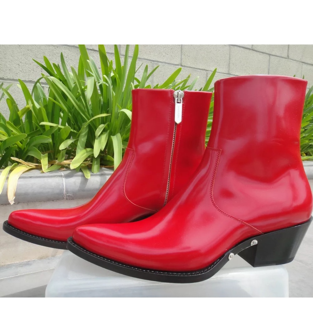 Calvin Klein 205w39nyc patent red boot